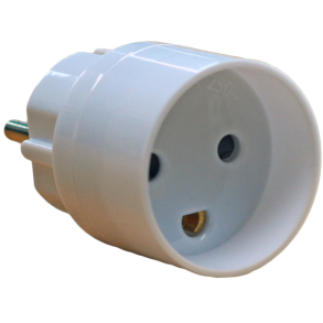 E-Line adapter - Schuko han til DK med jord hun