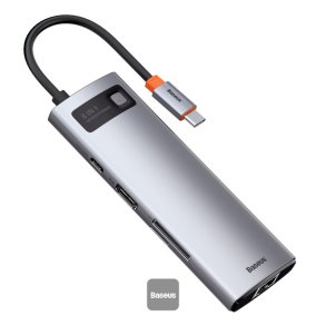 Baseus HUB Metal Gleam Series 8-in-1 Multifunctional (Type-C to PD/4K HD/USB3.0) Docking Station