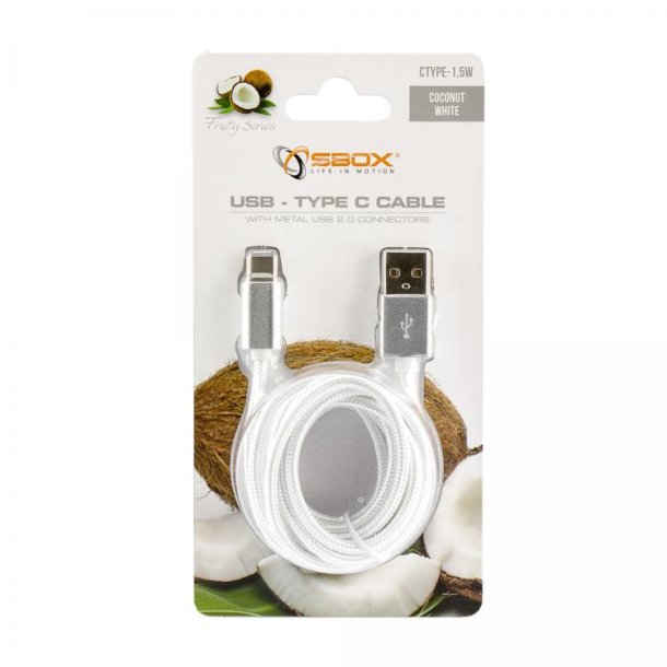 CABLE SBOX USB til  USB - C    1,5M    HVID
