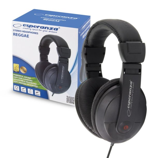 Esperanza Reggae headset - on ear - uden mikrofon - sort