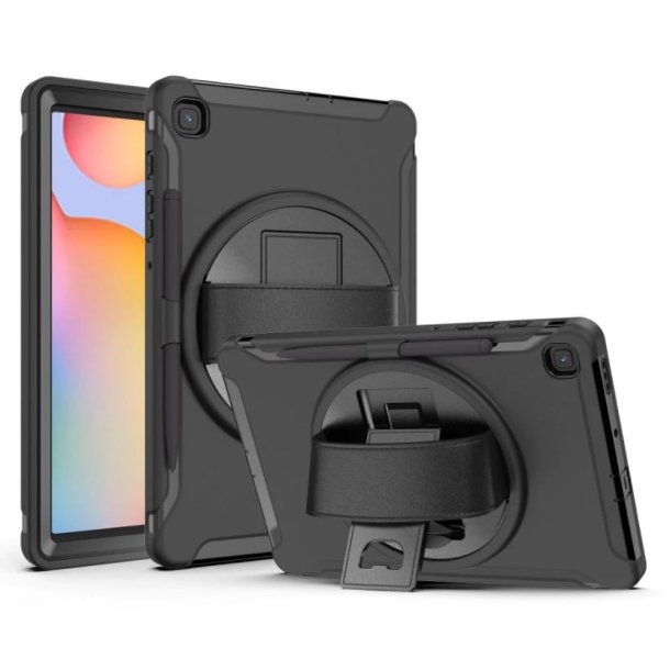 Rough cover til Samsung Galaxy Tab S6 Lite Hndvrker Case m. Hndholder & Penholder - Sort