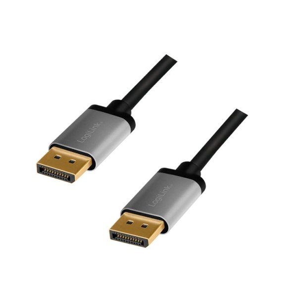 DisplayPort cable, DP/M to DP/M, 4K/60 Hz, alu, black/grey, 1 m