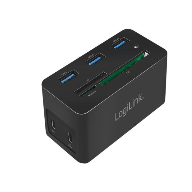 LogiLink USB 3.2 Gen 1 docking station, USB-C, 10-port, PD, mini, black