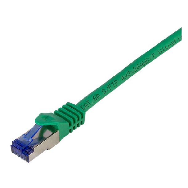 LogiLink Patch cable Ultraflex, Cat.6A, S/FTP, green, 1 m