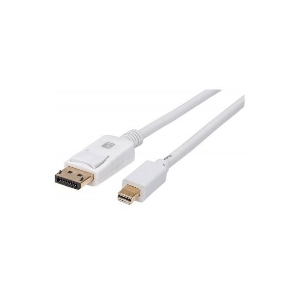 2m - Mini DisplayPort Male to DisplayPort Male Cable 4K 60Hz - White