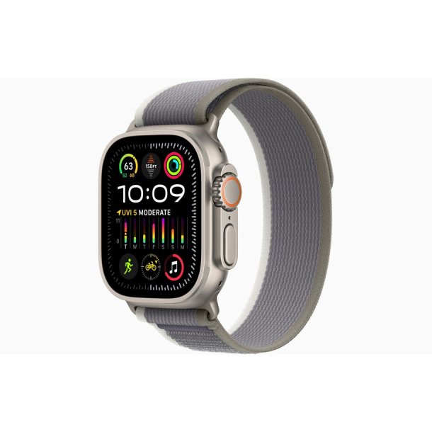 Apple Watch Ultra 2 GPS + Cellular 49mm - Titanium Case with Green/Grey Trail Loop - M/L