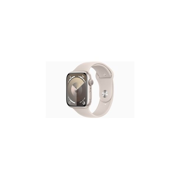 Apple Watch Series 9 GPS 45mm - Starlight Aluminium Case with Starlight Sport Band - S/M