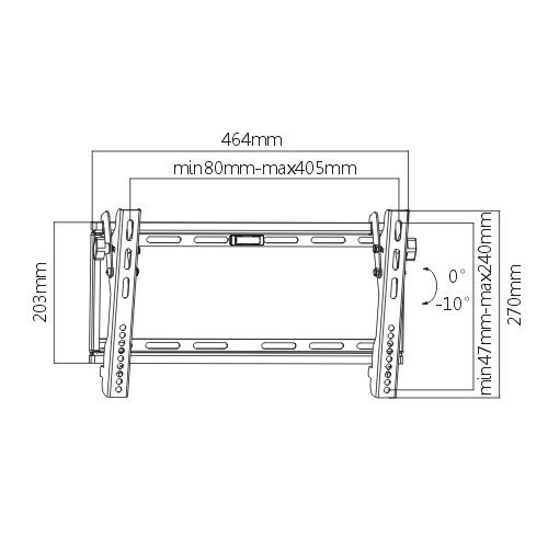 Vægbeslag 75 kg VESA 400 x 200 tilt TILBEHØR INphone.dk