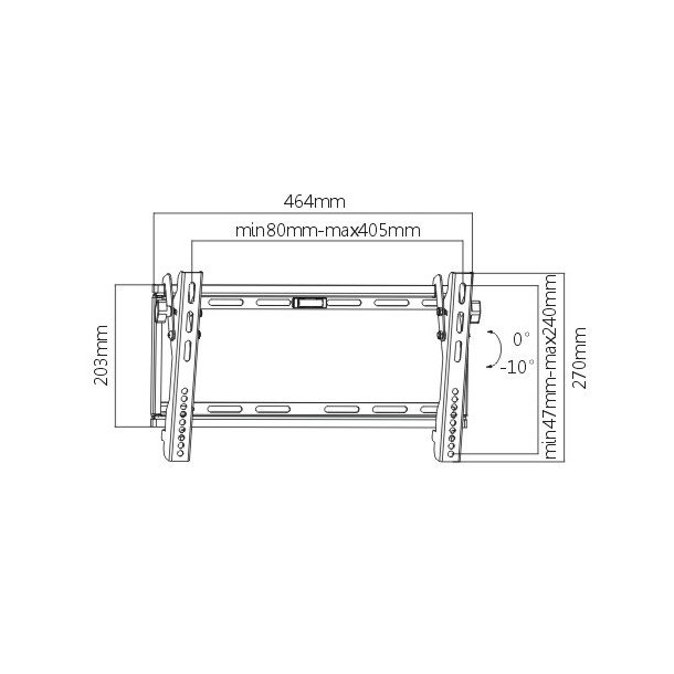Vægbeslag 75 kg VESA 400 x 200 tilt TILBEHØR INphone.dk