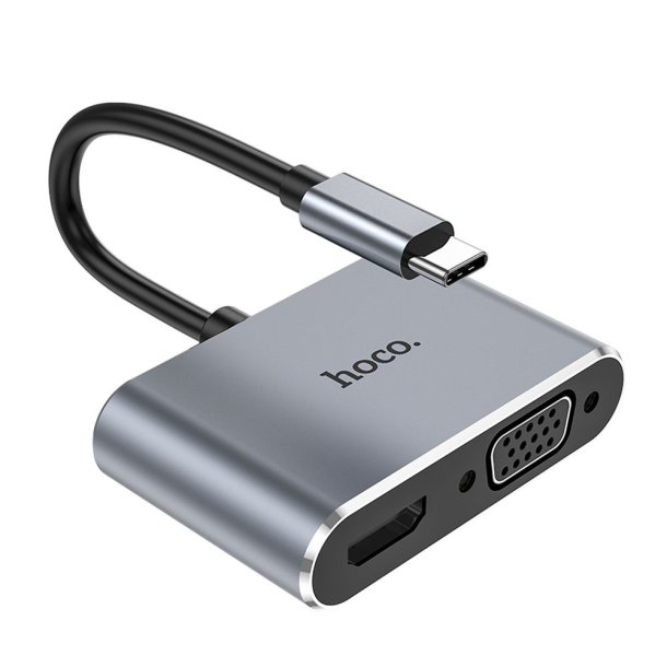 HOCO adaptor HUB Type C to HDTV+VGA+USB3.0+PD100W+HDMI