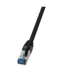Cat.6A S/FTP, PUR patch cable, 10G, 1m, black