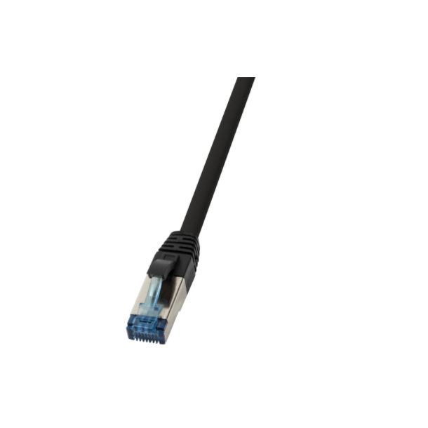 Cat.6A S/FTP, PUR patch cable, 10G, 1m, black