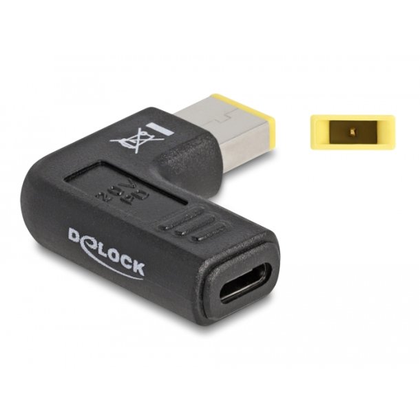 Delock Adapter for Laptop Charging Cable USB Type-C? female to Lenovo 11.0 x 4.5 mm male 90° angled