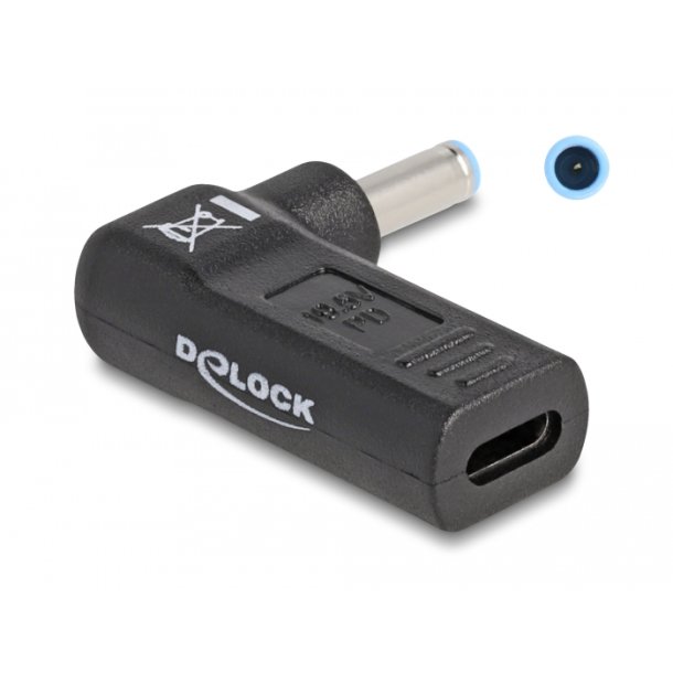 Delock Adapter for Laptop Charging Cable USB Type-C? female to HP 4.5 x 3.0 mm male 90° angled