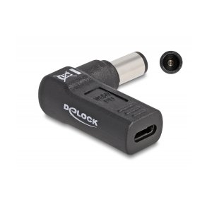 DeLOCK 24 pin USB-C (female) - Strm DC jackstik 7,4 mm (ID: 5 mm) (male) Sort Strmforsyningsadapter