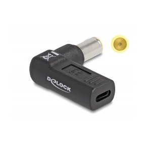 DeLOCK 24 pin USB-C (female) - Strm DC jackstik 7,9 mm (ID: 5,5 mm) (male) Sort Strmforsyningsadapter