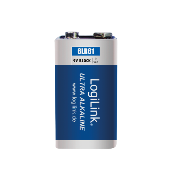 Ultra Power 6LR61 Alkaline batteries, block, 9V