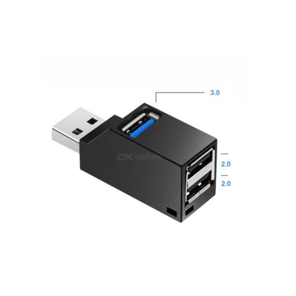 USB hub - USB 3.0 til 1 x USB 3.0 + 2 x USB 2.0 - Kompakt