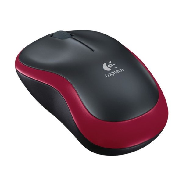 Logitech M185 Trdls Optisk mus - Sort / Rd