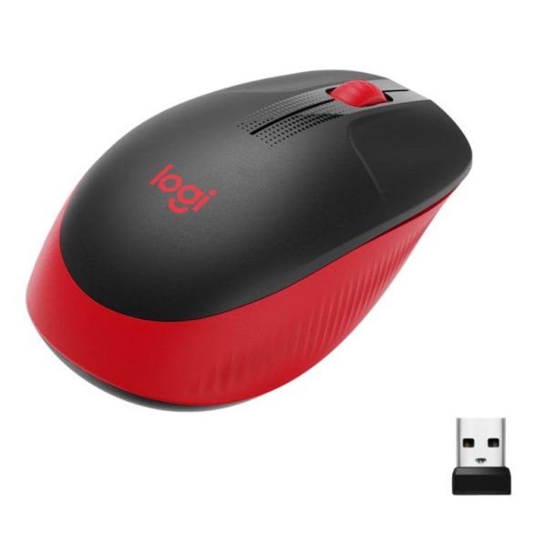 Logitech Logitech M190 Full-size Wireless Optical PC Mouse - Red