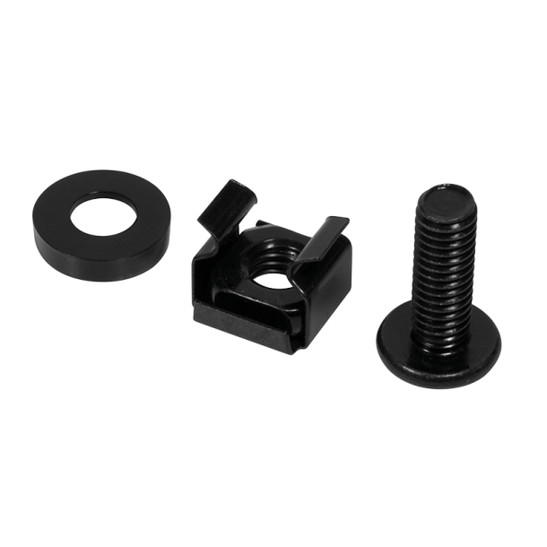 Mounting set M6, metal, black, 50pcs