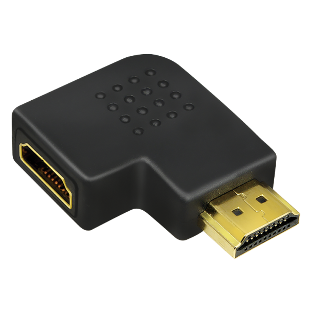 HDMI adapter, A male to A female, flat angled, 4K/30Hz