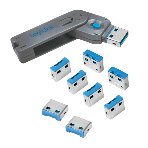 USB port blocker (1x key and 8x locks)