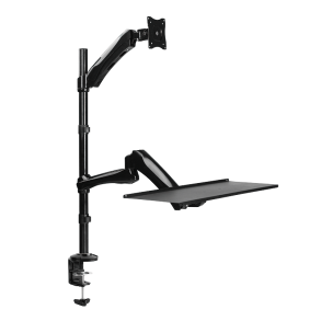 Sit-stand workstation monitor desk mount, tilt -90°/+90°, sw