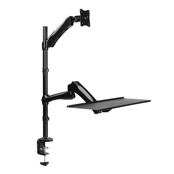 Sit-stand workstation monitor desk mount, tilt -90°/+90°, sw