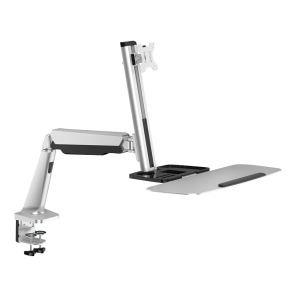 Sit-stand workstation monitor desk mount, tilt -15°/+15°, sw