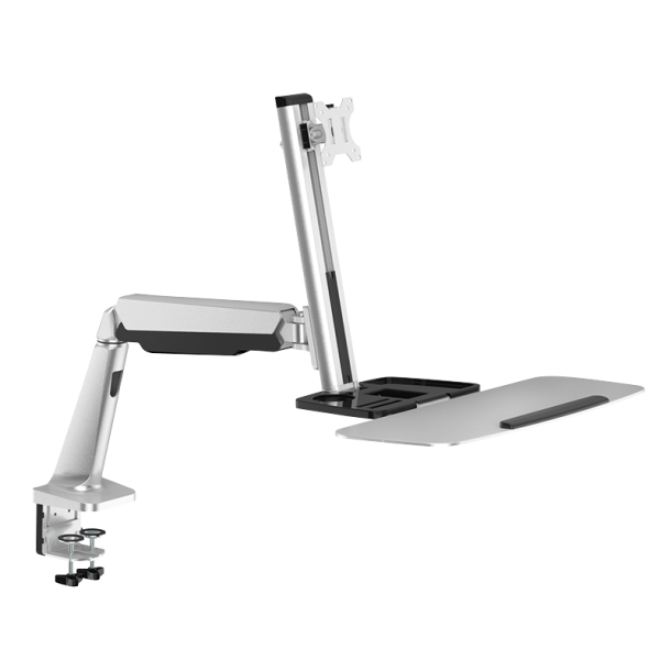 Sit-stand workstation monitor desk mount, tilt -15°/+15°, sw