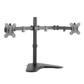 Dual monitor desk stand, tilt -45°/+45°, swivel -90°/+90°, r