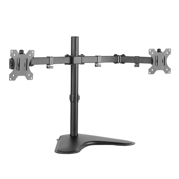 Dual monitor desk stand, tilt -45°/+45°, swivel -90°/+90°, r