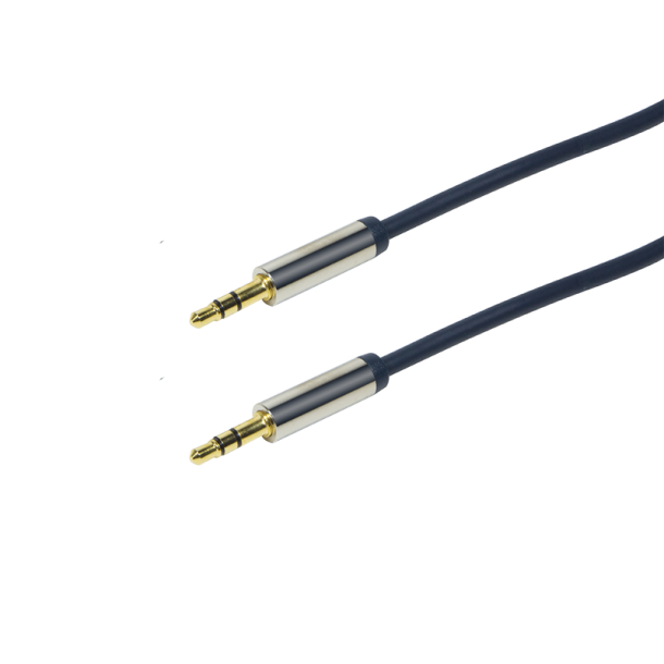 Audio cable 3.5 Stereo M/M, straight, 0.30 m, blue