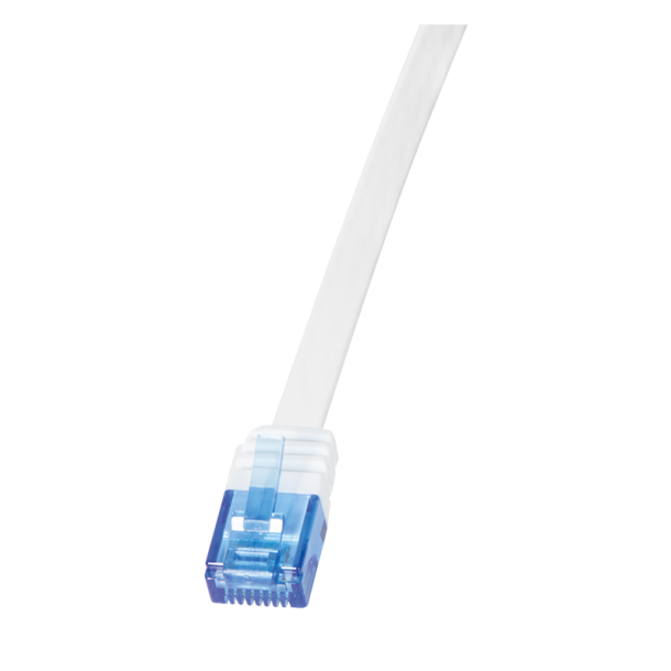 Patch cable flat Cat.6 U/UTP SlimLine, white, 0.25m