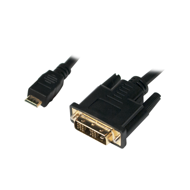 Mini HDMI to DVI-D cable, M/M, 1m