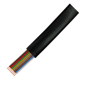 Telephone cable flat 8-wires, 100m, black