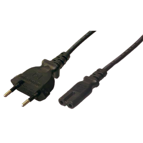 Power cord, Euro male to IEC C7 female, Ottetal,  1.8m, black