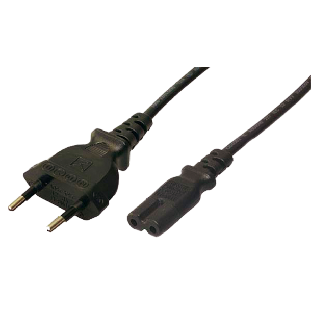 Power cord, Euro male to IEC C7 female, Ottetal,  1.8m, black