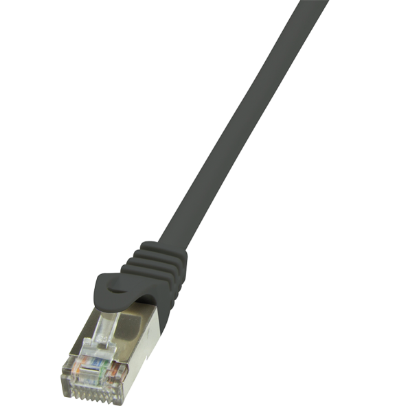 Patch cable Cat.5e F/UTP, black, 0.25m