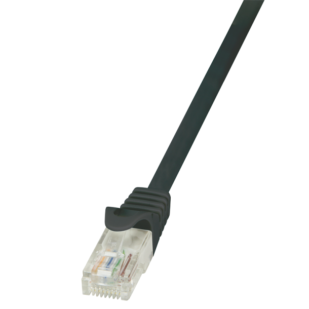 Patch cable Cat.5e U/UTP, black, 0.25m