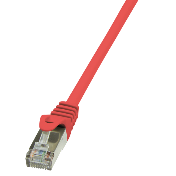 Patch cable Cat.5e F/UTP, red, 0.25m