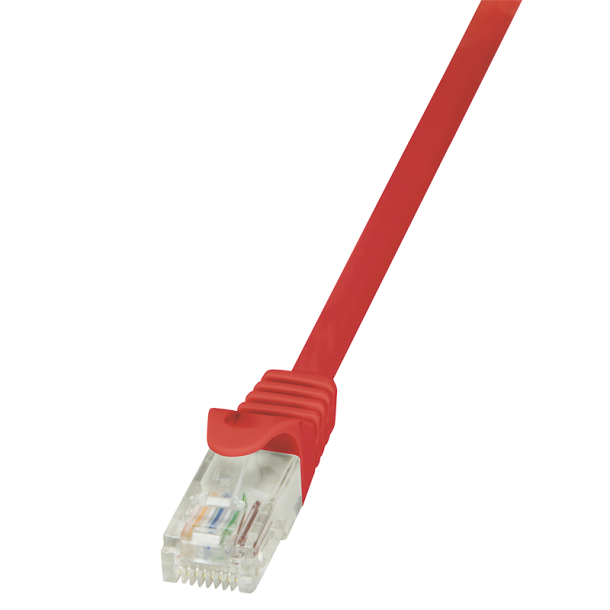 Patch cable Cat.5e U/UTP, red, 0.25m