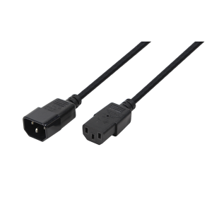 Power cord extension, IEC C14 male to IEC C13 female, 3m