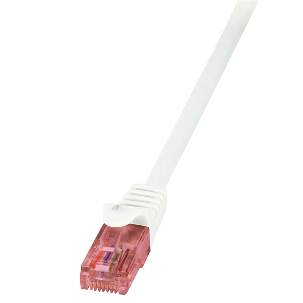 Patch cable Cat.6 U/UTP, PrimeLine, white, 0.25 m