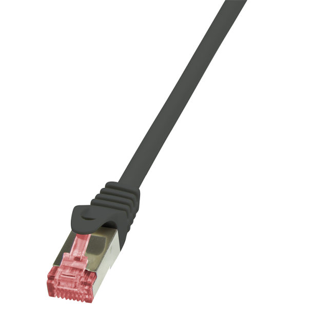 Patch cable Cat.6 S/FTP, PIMF, PrimeLine, black, 0.25m