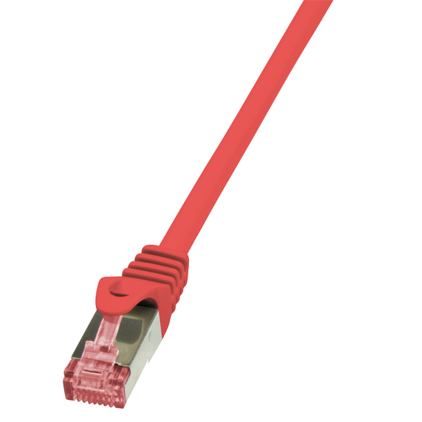 Patch cable Cat.6 S/FTP, PIMF, PrimeLine, red, 0.25m