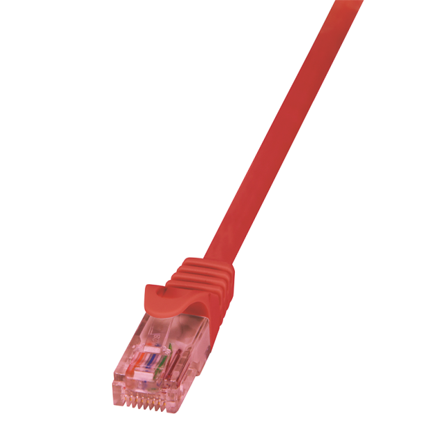 Patch cable Cat.6 U/UTP, PrimeLine, red, 0.25m