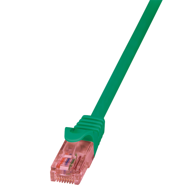 Patch cable Cat.6 U/UTP, PrimeLine, green, 0.25m