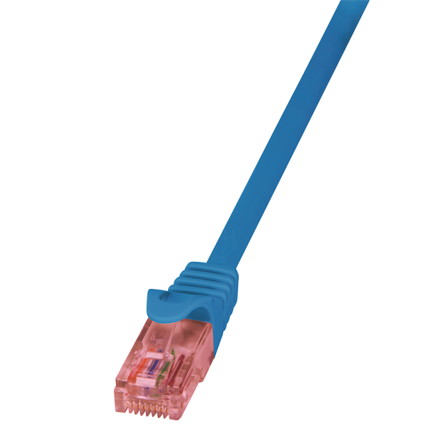 Patch cable Cat.6 U/UTP, PrimeLine, blue, 0.25m